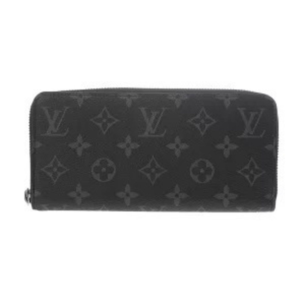 Louis Vuitton Monogram Eclipse Black Zippy Wallet Vertical Black Canvas Long